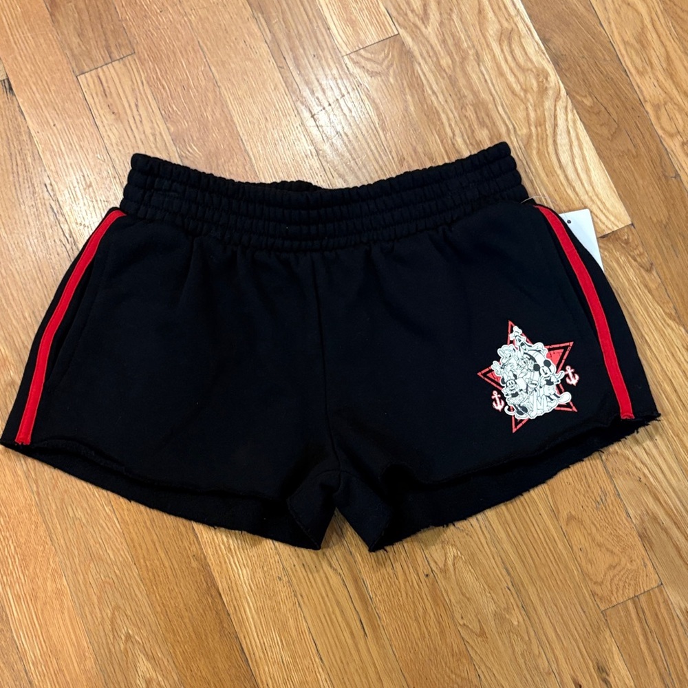 Disney Black Athletic Shorts with Red Stripes - Picture 2 of 6